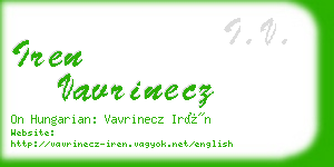 iren vavrinecz business card
